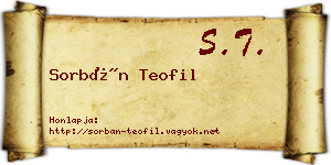 Sorbán Teofil névjegykártya